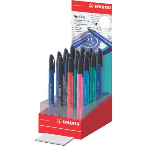 Espositore 16 penne Stabilo Gel Exxx – colori assortiti – 2038/16-01