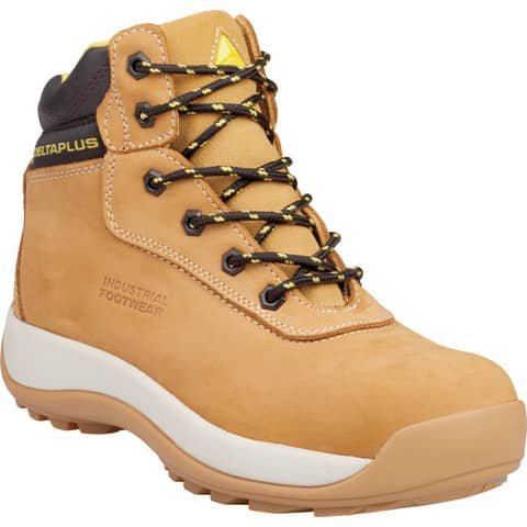 Scarpe da lavoro DELTA PLUS alte Saga S3 pelle pieno fiore nabuk beige – 42 SAGAS3BE42