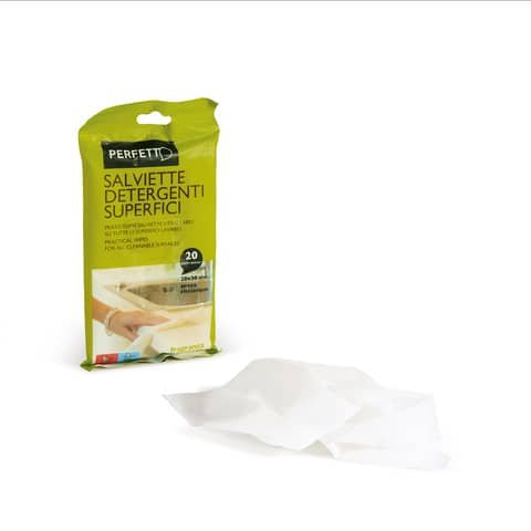 Salviette igienizzanti Perfetto 20×30 cm profumate bianco conf. 20 salviette – 0268