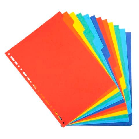 Intercalari in carta Exacompta 12 tasti colori vivaci cartoncino riciclato A4 220 g/mq – 2012E