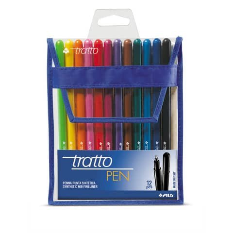 Penna a punta sintetica TRATTO Pen 2 mm assortiti astuccio appendibile da 12 – F807700