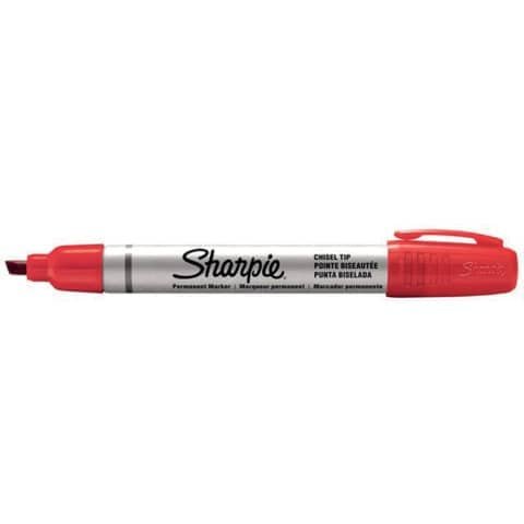 Marcatore permanente Sharpie Metal punta scalpello – 1,2-5,5 mm – in conf. da 12 rosso – S0945790