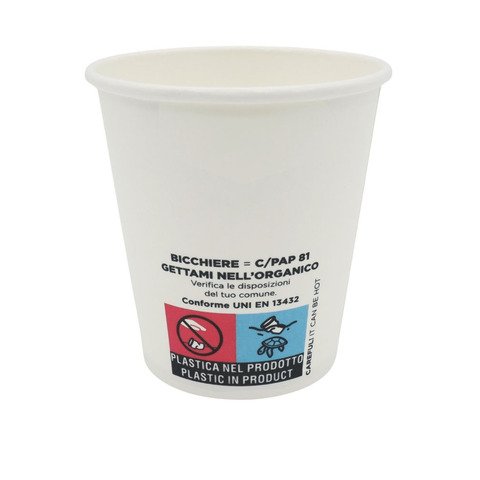 Bicchiere 8oz (240ml) Bianco in cartoncino Scatolificio del Garda Bianco – Conf. 50 pezzi – 112-00-S