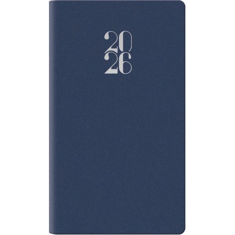 Agenda 2026 Settimanale tascabile 8×14 cm Gommato blu 26-055200401C