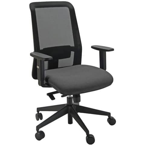 Sedia operativa girevole Unisit Jet JEA ergonomica schienale in rete – sedile antracite – JEA/ST