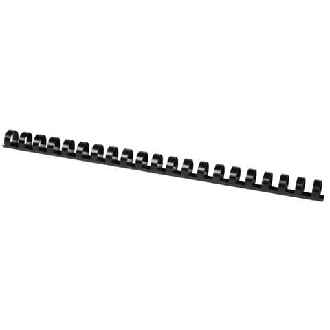 Dorsi a spirale in PVC per rilegatura Q-Connect A4 – 21 anelli 16 mm – fino a 125 ff nero – conf. 50 pz – KF24024