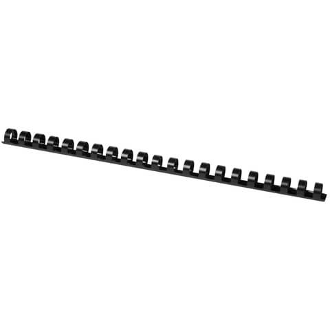 Dorsi a spirale in PVC per rilegatura Q-Connect A4 – 21 anelli 14 mm – fino a 105 ff nero – conf. 100 pz – KF24051