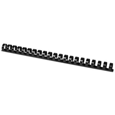 Dorsi a spirale in PVC per rilegatura Q-Connect A4 – 21 anelli 18 mm – fino a 150 ff nero – conf. 50 pz – KF32114