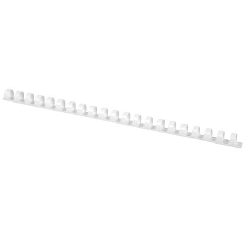 Dorsi a spirale in PVC per rilegatura Q-Connect A4 – 21 anelli 14 mm – fino a 105 ff bianco – conf. 100 pz – KF24052
