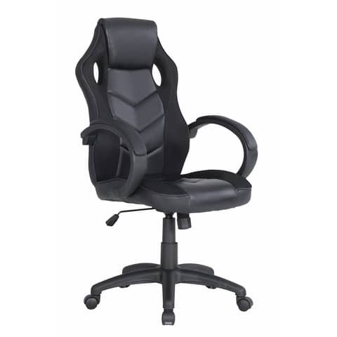 Poltrona gaming per adulti Serena Group Las Vegas L61 x P66 x H106/116 cm – nero – GA9381K