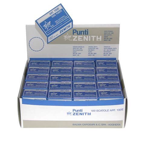 Espositore 100.000 punti Zenith per cucitrice 130/e S100 – 100 scatole da 1000/cad. – acciaio naturale 0311301431