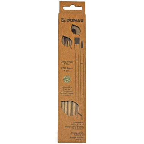 Pennelli scolastici Donau àKO punte e misure assortite – conf. 6 pz – 330399