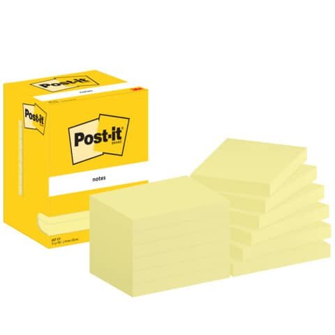 Foglietti Post-it® Canary Yellow 100% PEFC 100 ff/blocchetto – 12 blocchetti/confezione – 657 CY
