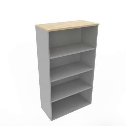 Armadio a giorno medio finitura rovere scocca trama antracite 90x45xH.160 cm Practika Quadrifoglio – ECEL90G-RK-TA