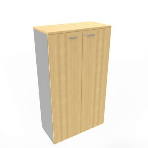 Armadio medio con ante battenti faggio scocca trama antracite 90x45xH.160 cm Practika Quadrifoglio – ECEL90L-FA-TA-FA