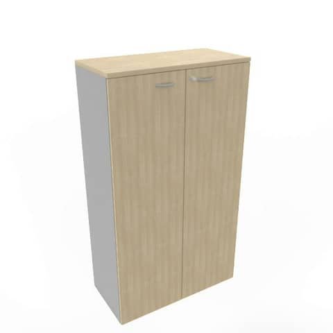 Armadio medio con ante battenti rovere scocca trama antracite 90x45xH.160 cm Practika Quadrifoglio – ECEL90L-RK-TA-RK