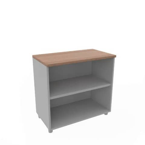 Armadio a giorno basso altezza scrivania noce canaletto scocca trama antracite 80x45xH.73 cm Practika – ECEB80G-NO-TA