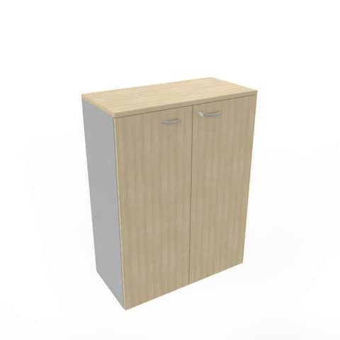 Armadio medio con ante battenti rovere scocca trama antracite 90x45xH.123,2 cm Practika Quadrifoglio – ECEM90M-RK-TA-RK