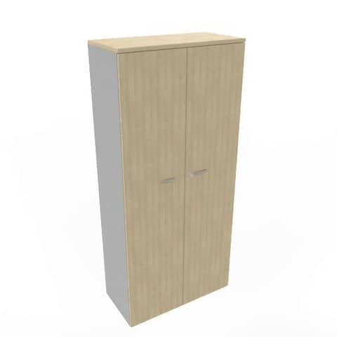 Armadio alto con ante battenti rovere scocca trama antracite 90x45xH.200 cm Practika Quadrifoglio – ECES90S-RK-TA-RK