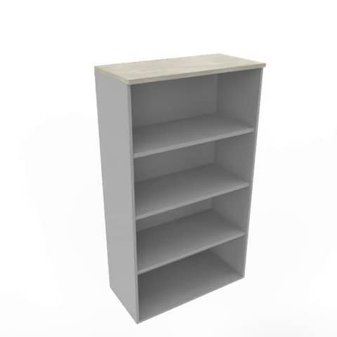 Armadio a giorno medio finitura cemento scocca trama antracite 90x45xH.160 cm Practika Quadrifoglio – ECEL90G-CL-TA