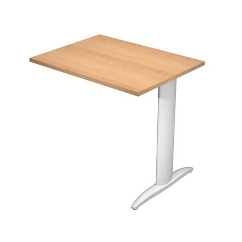Allungo diretto con fianco metal a T 80x60xH.72 cm faggio Presto gamba grigio alluminio 9006 – ALL-PRM-6-AA