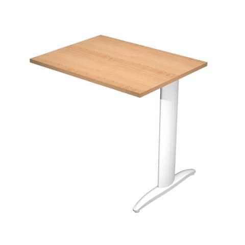 Allungo diretto con fianco metal a T 80x60xH.72 cm faggio Presto gamba bianco opaco 9010 – ALL-PRM-6-AN