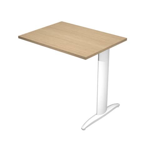 Allungo diretto con fianco metal a T 80x60xH.72 cm rovere Presto gamba bianco opaco 9010 – ALL-PRM-C-AN