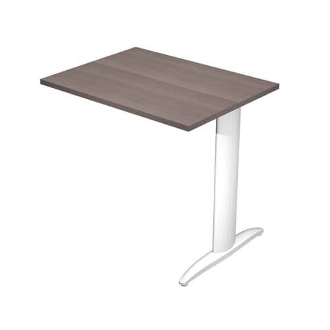 Allungo diretto con fianco metal a T 80x60xH.72 cm frassino toscano Presto gamba bianco opaco 9010 – ALL-PRM-F-AN
