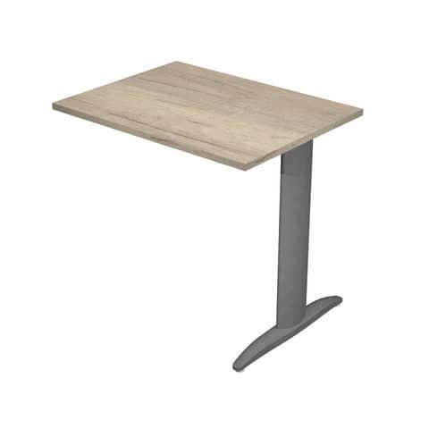Allungo diretto con fianco metal a T 80x60xH.72 cm rovere canadese Presto gamba antracite opaco 7016 –