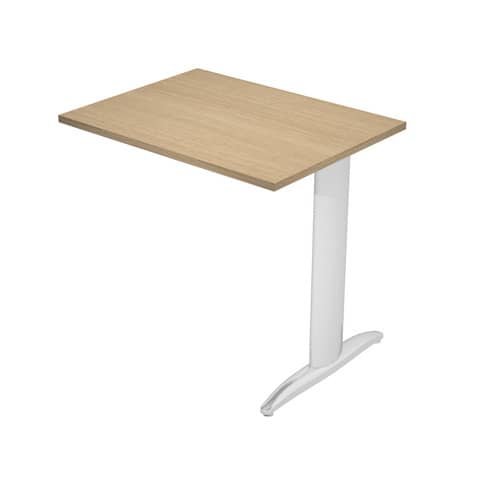 Allungo diretto con fianco metal a T 80x60xH.72 cm rovere Presto gamba verniciata effetto cromato –