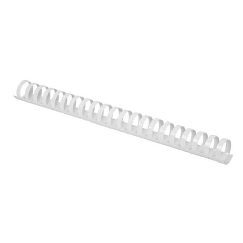 Dorsi a spirale in PVC per rilegatura Q-Connect A4 – 21 anelli 25 mm – fino a 190 ff bianco – conf. 50 pz – KF32119