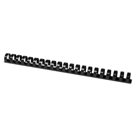 Dorsi a spirale in PVC per rilegatura Q-Connect A4 – 21 anelli 22 mm – fino a 175 ff nero – conf. 50 pz – KF32116