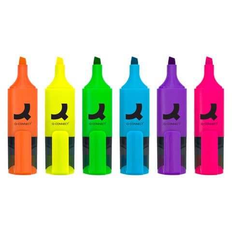 Set mini evidenziatori Q-Connect 1-5 mm – colori neon assortiti – conf. 6 pezzi – KF03774