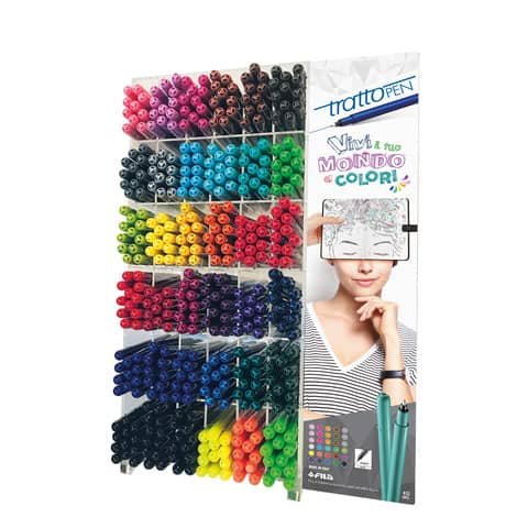 Espositore 432 penne Tratto Pen punta sintetica – colori assortiti – F832900