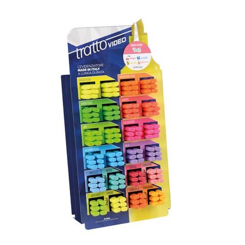Espositore modulare 288 evidenziatori Tratto Video Fluo e Pastel – colori assortiti – F837500