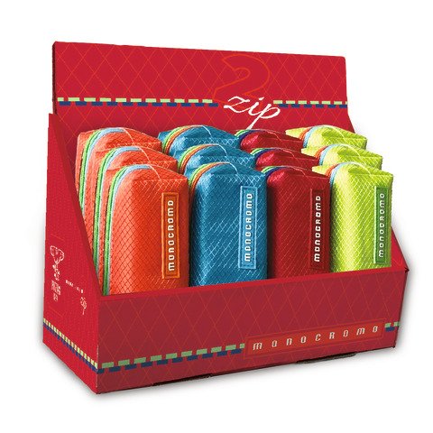 Espositore 12 astucci a 2 zip Pigna Monocromo colori assortiti – 0231181