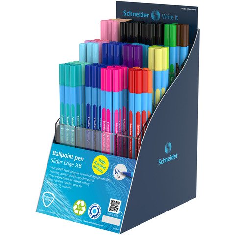 Espositore 120 penne a sfera Schneider Slider Edge XB – colori assortiti – P305502