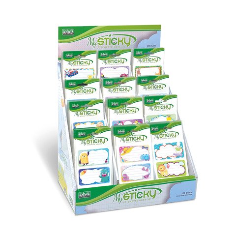 Espositore 120 buste da 6 etichette scuola Niji – fantasie assortite – A904
