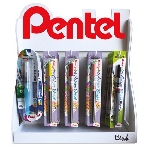 Espositore 30 blister Pentel Colour Brush Center colori assortiti 0022180
