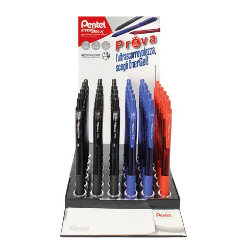 Espositore da banco 48 penne roller a scatto Pentel Energel BL110 – colori assortiti – 0100801