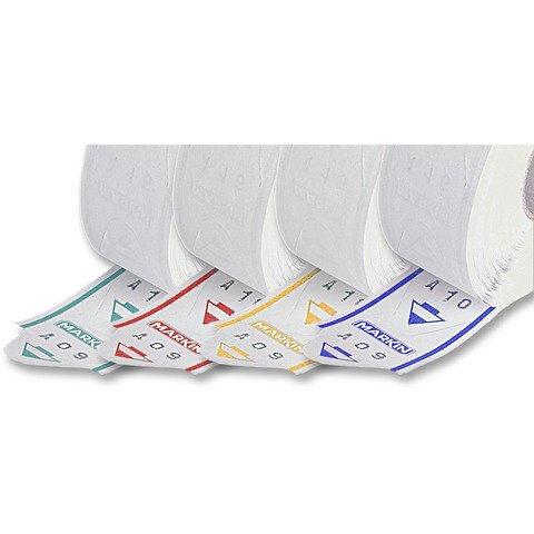 Rotolo eliminacode Markin alfanumerico da 2000 tickets – conf. 20 pz – colori assortiti – Y611ASS