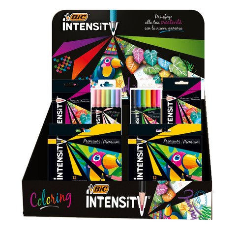 Espositore 40 articoli Bic Intensity Coloring – colori assortiti – 507447