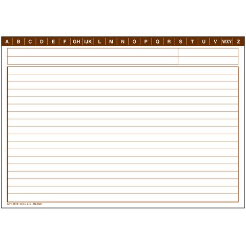 Schede rigate O.C.L. formato 21×14,8 cm – 0819