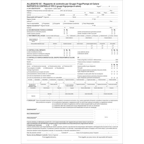 Rapporto di controllo gruppi frigoriferi O.C.L. snap a 3 copie con istruzioni – (Allegato 3) – 1803