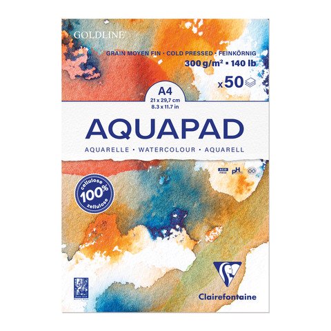 Maxiblocco Clairefontaine Goldline Aquapad conf. 3 pz – 300 g/m_ A4 – 975721C