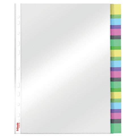 Busta Index a perforazione universale Esselte – 12 tasti colorati – f.to A4 – PPL lucido – 414170