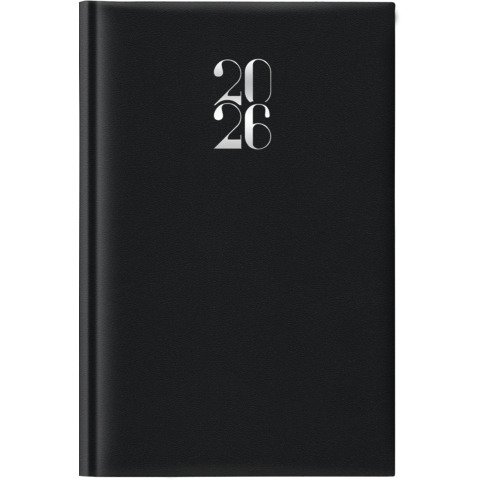 Agenda 2026 giornaliera gommato 11×16,5 cm nero 26-062100406C
