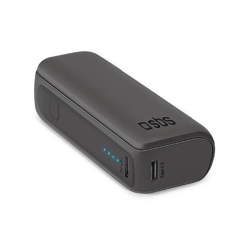 Powerbank SBS 5.000 mAh – 2x Type-C + USB – 10 W – nero TTBB5000MINIK