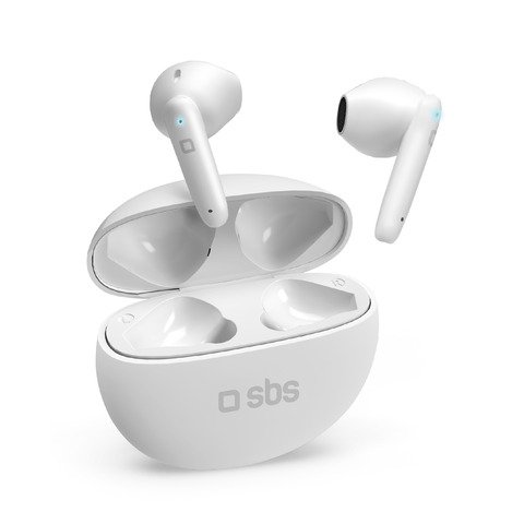 Auricolari TWS SBS Pure Drops semi in ear – controlli touch – ENC – case da 380 mAh – bianco – TEEARPURDTWSBTW