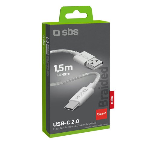 Cavo in tessuto SBS USB-A e USB-C – lunghezza 1,5 m – grigio TECABLETISSUEUSBCG